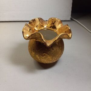 Vintage Elegant Weeping Gold Leaf  Dixon Art Studio 22Kt Vase